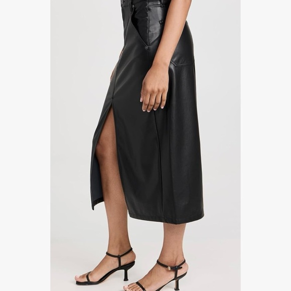 Rag & Bone Sid Faux Leather Midi Skirt NWT - Picture 3 of 6